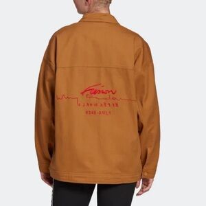 ADIDAS WOMEN'S R.Y.V. JACKET MESA Cotton Twill Mustard Jacket XS Oversized